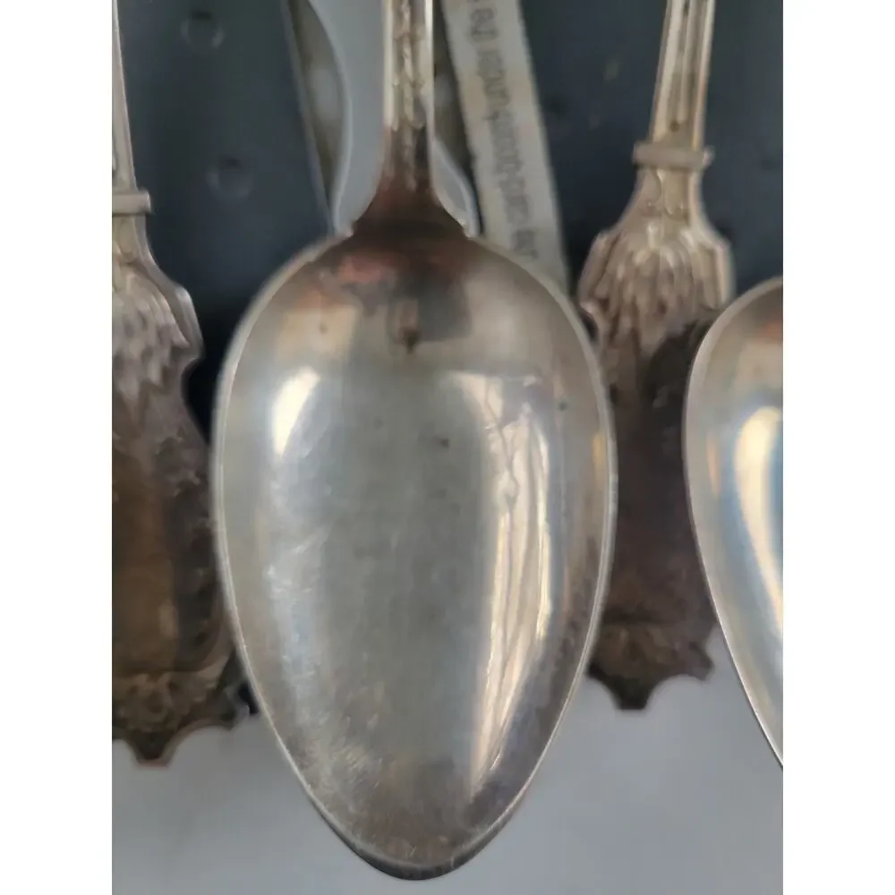 Schulz and Fischer Sterling set of 6 spoons TBSP or serving Faralone 10oz